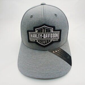 Harley Davidson Motor Cycles Branded Bills Gray Snap Back Hat Cap